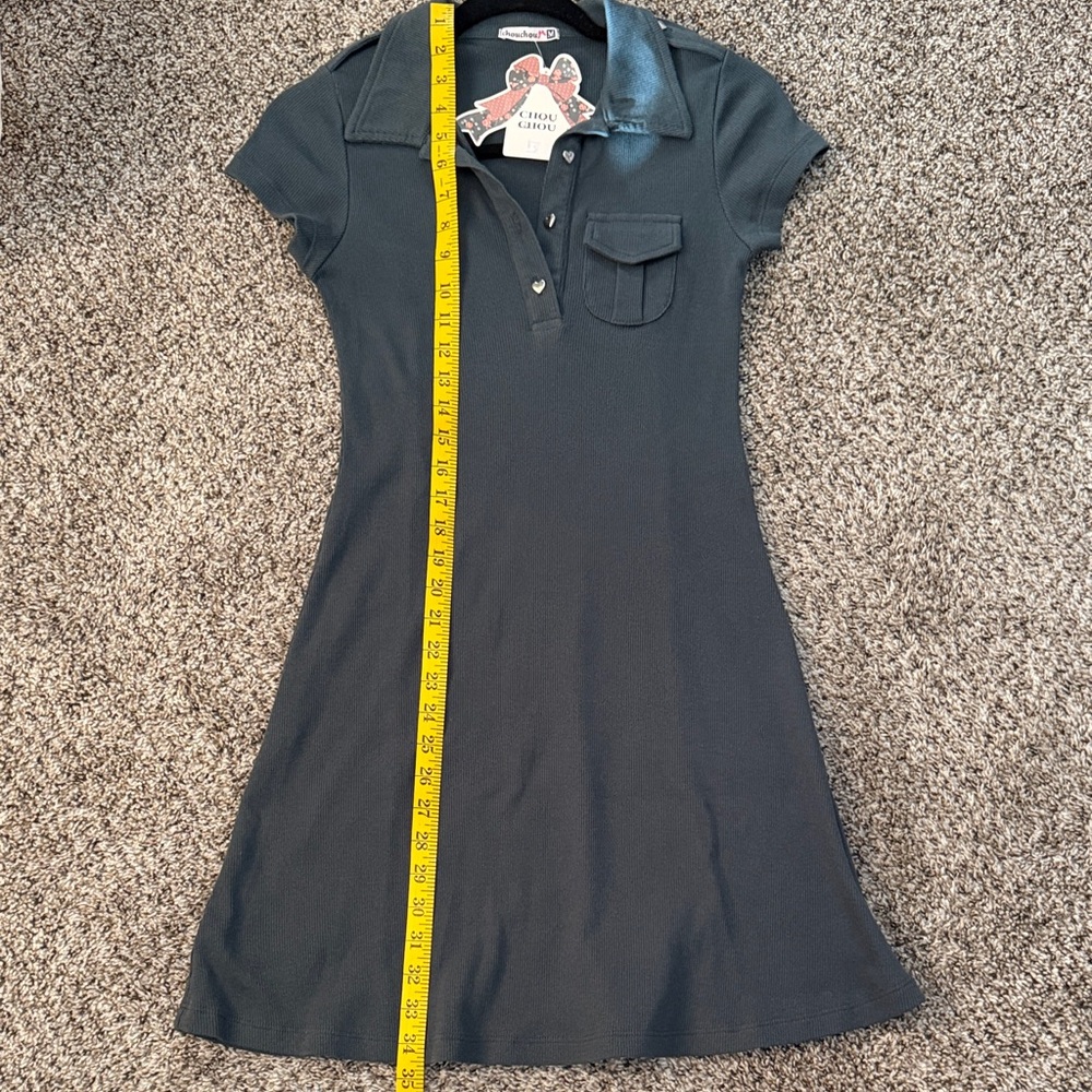 🌺👗🌺 New w Tag (NWT): Cute ribbed Mini Dress (S) color: slate dark green/gray